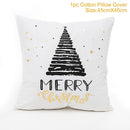 FENGRISE 45x45cm Cotton Linen Merry Christmas Cover Cushion