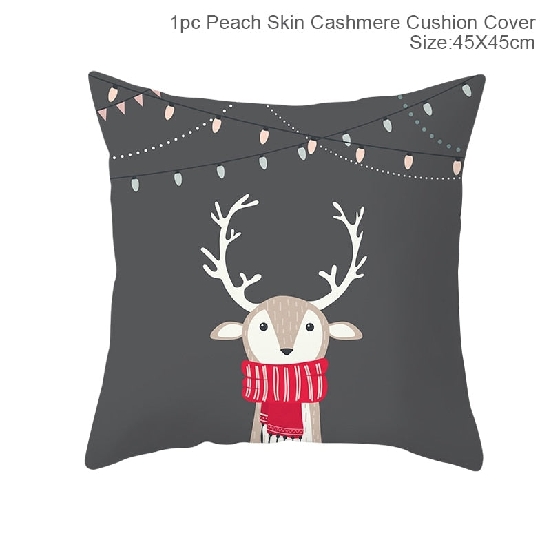 FENGRISE 45x45cm Cotton Linen Merry Christmas Cover Cushion