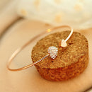 Adjustable Bracelet Crystal Double Heart Opening Bracelets bangles
