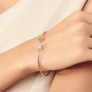 Adjustable Bracelet Crystal Double Heart Opening Bracelets bangles